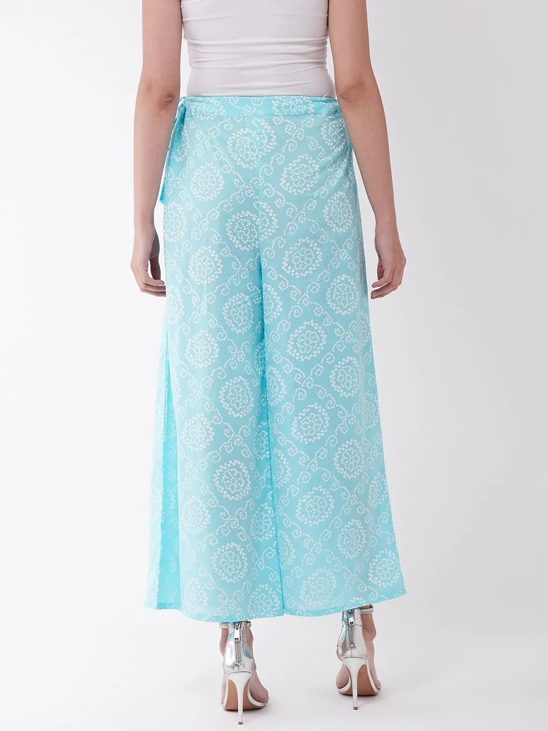 Light Blue Bandhej Palazzo