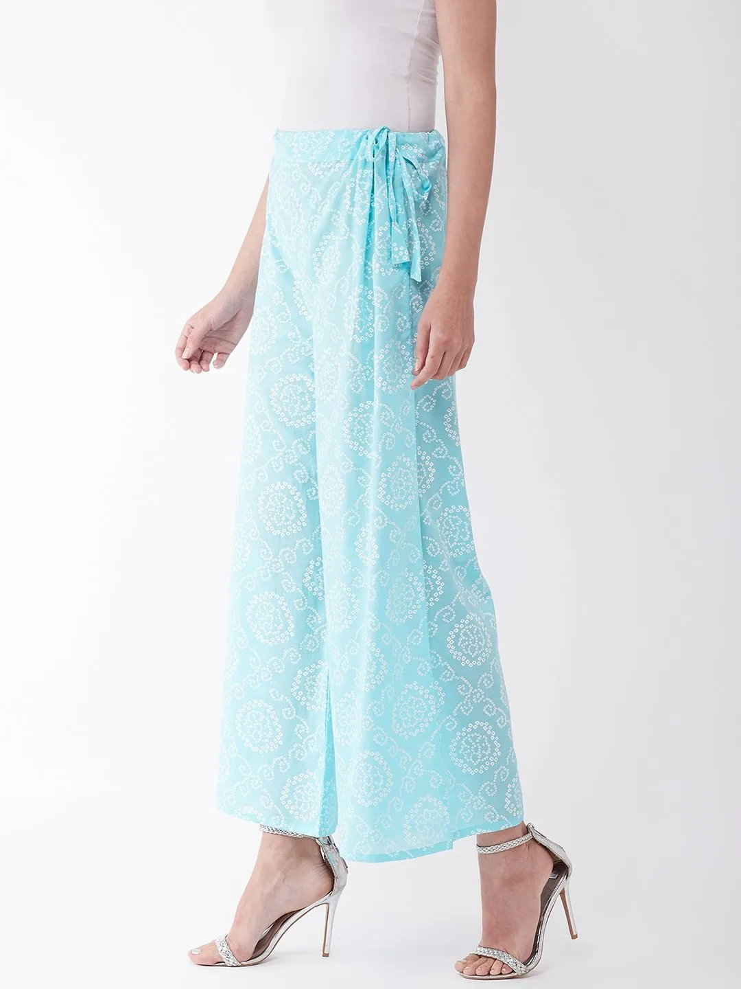 Light Blue Bandhej Palazzo
