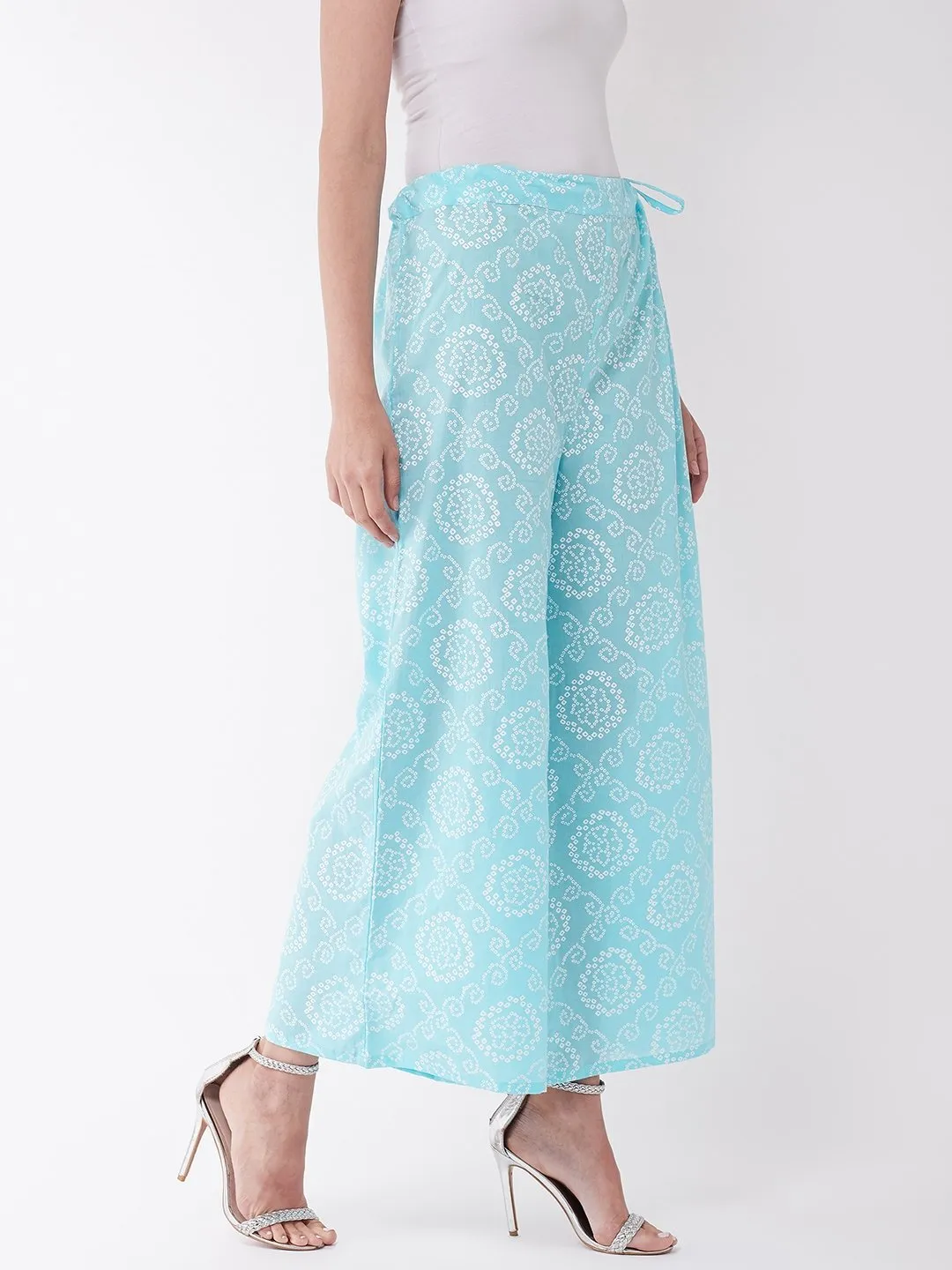Light Blue Bandhej Palazzo