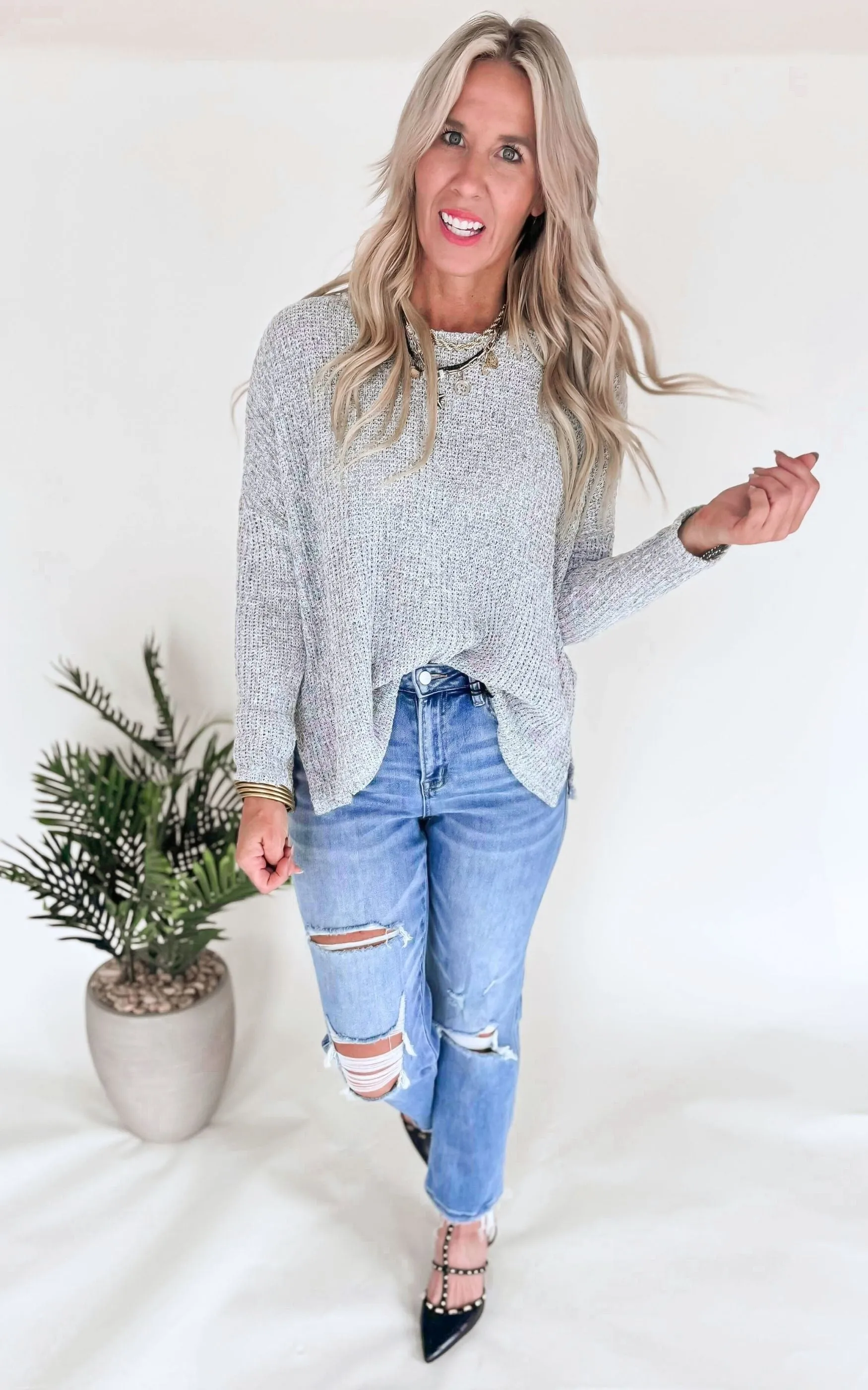 Lightweight Grey Sweater - Final Sale