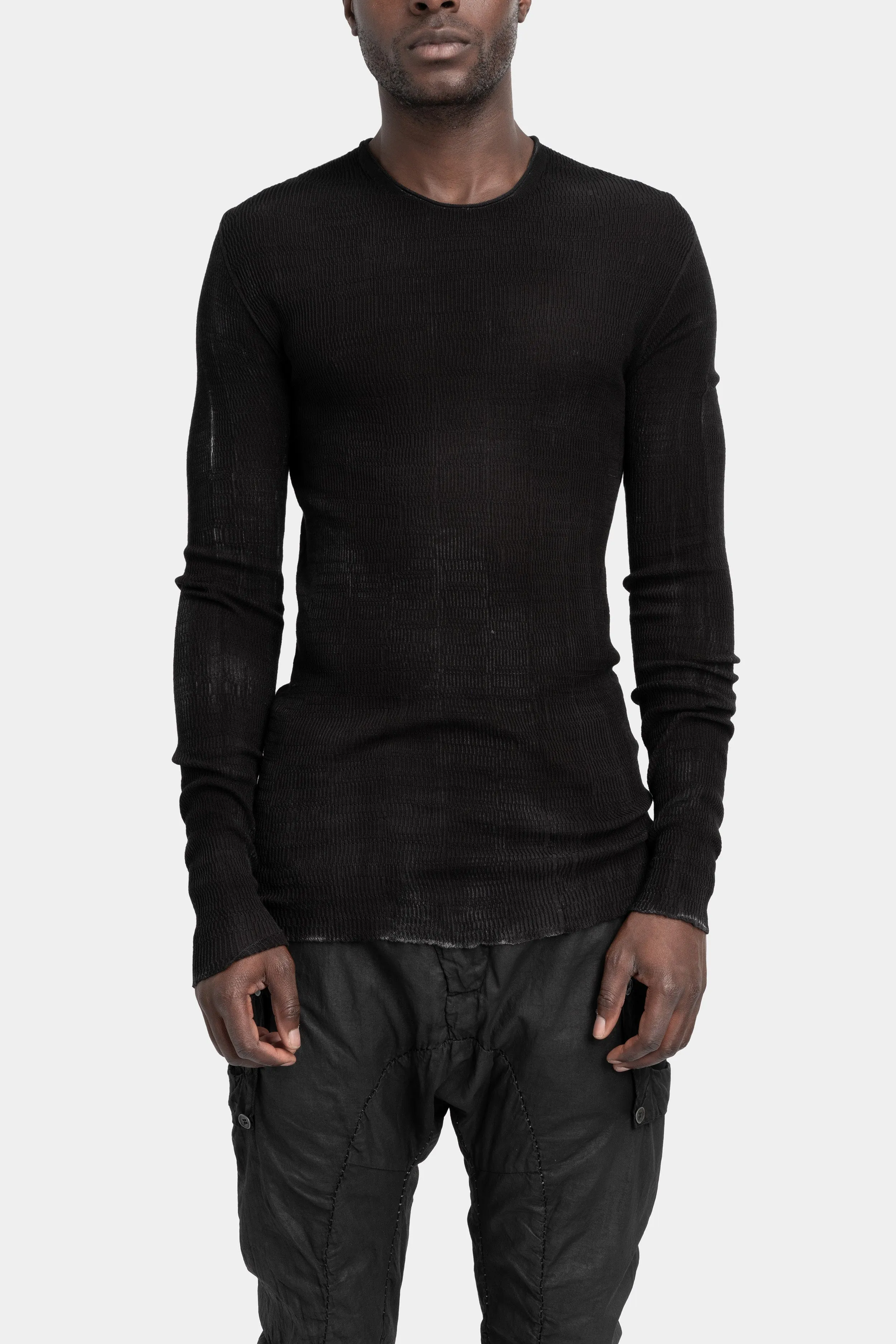 Lightweight ribbed long sleeve tee