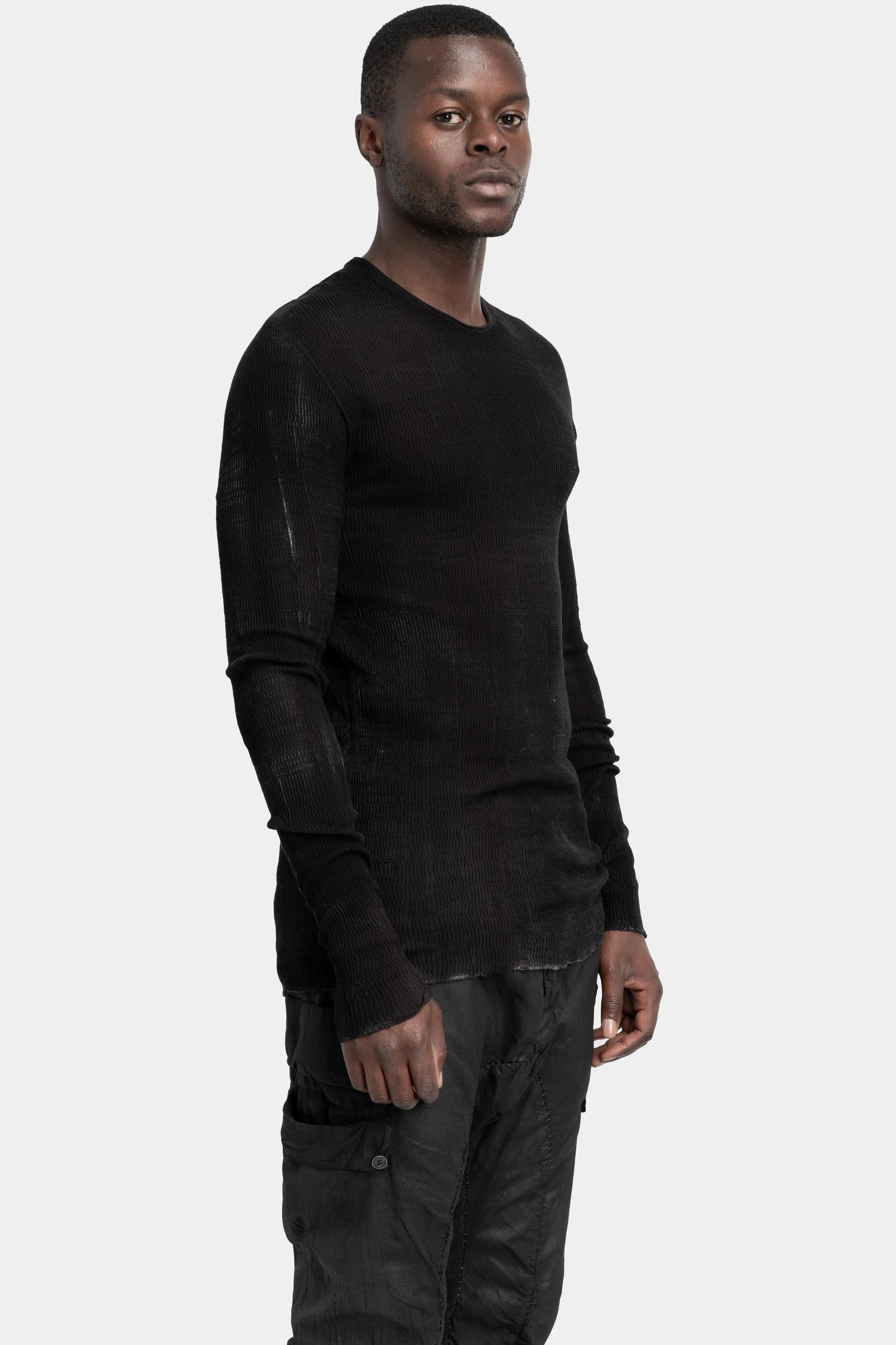 Lightweight ribbed long sleeve tee