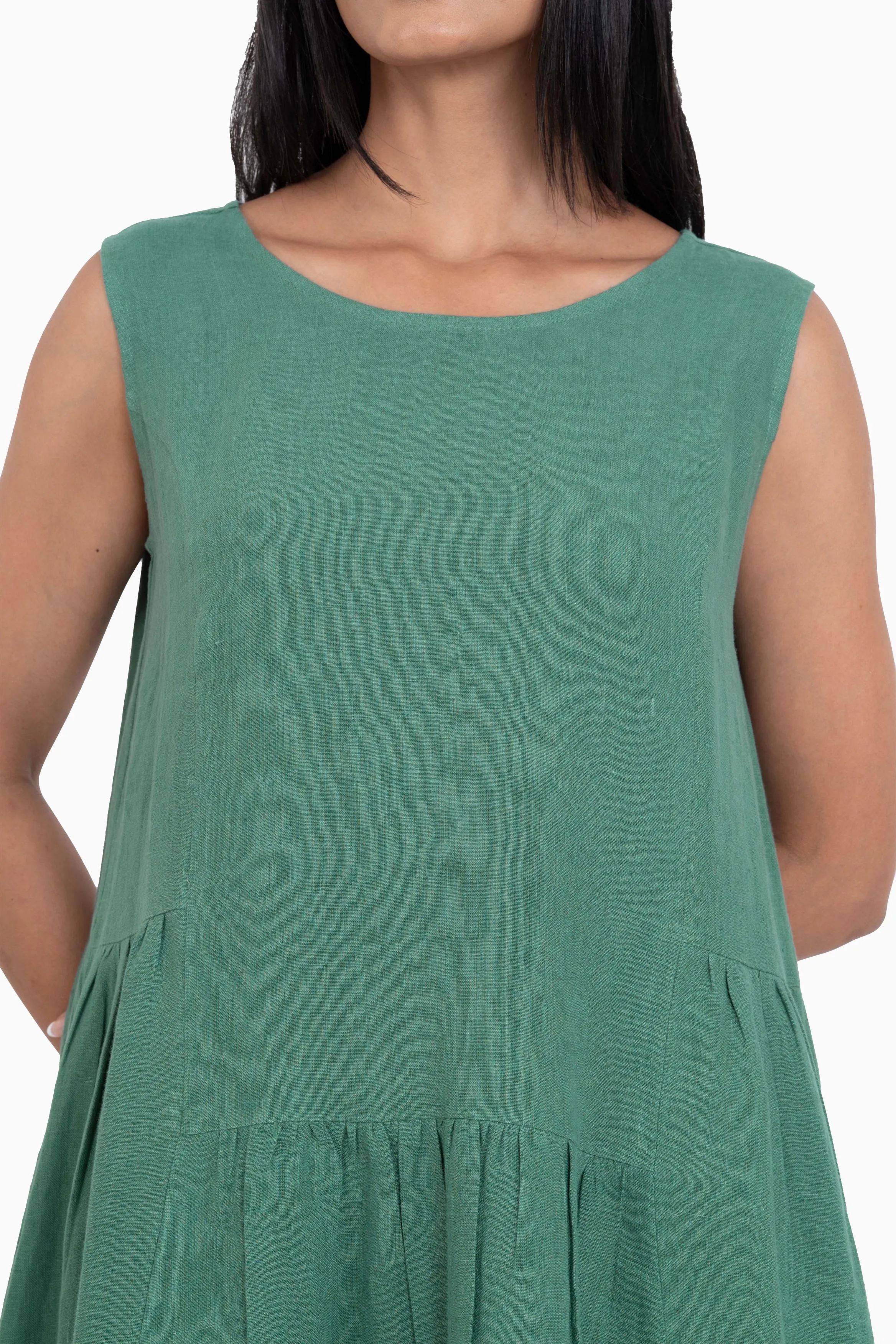 Linen Penelope Dress-Stormy Blue