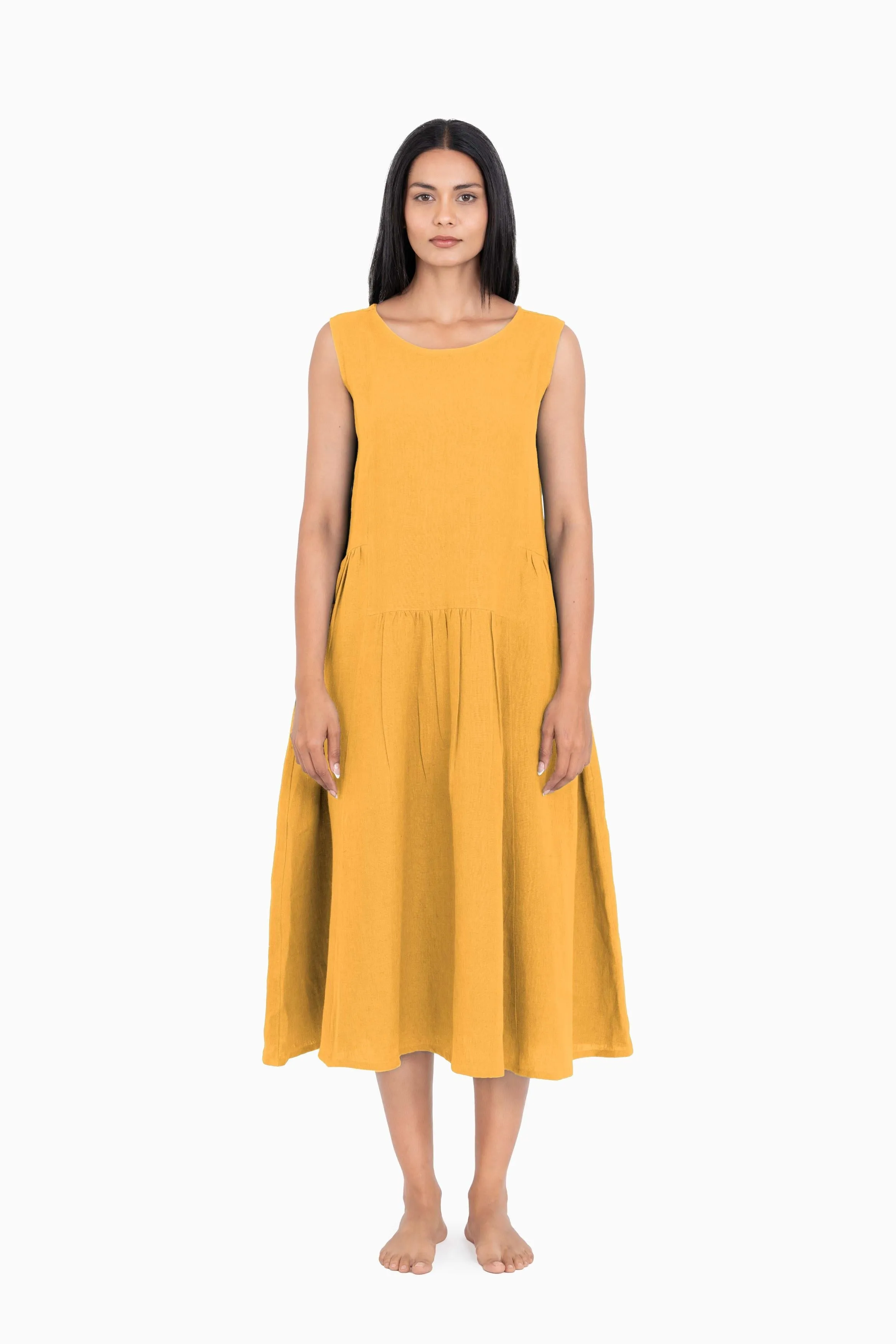 Linen Penelope Dress-Stormy Blue
