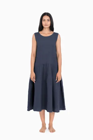Linen Penelope Dress-Stormy Blue