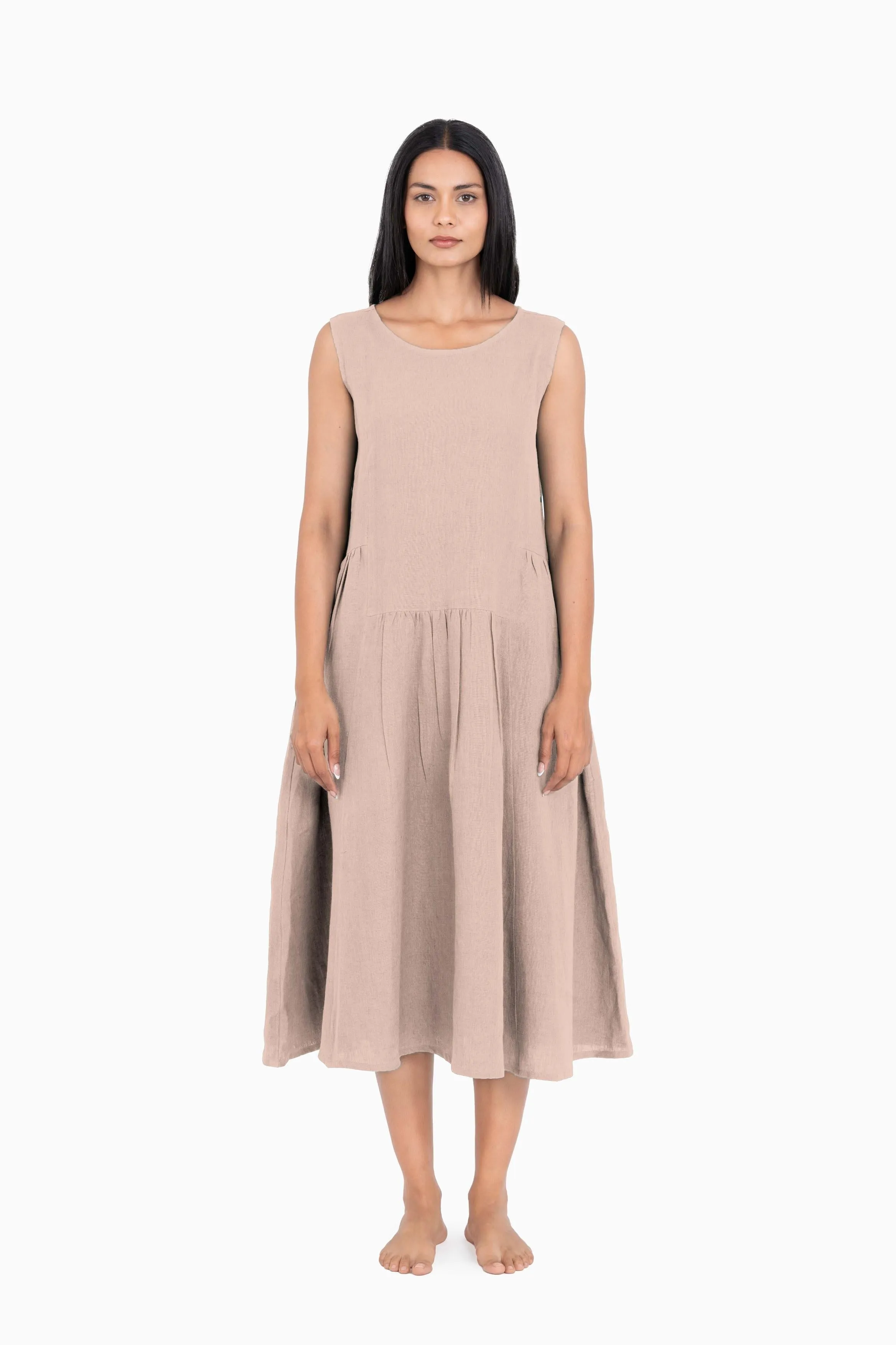 Linen Penelope Dress-Stormy Blue