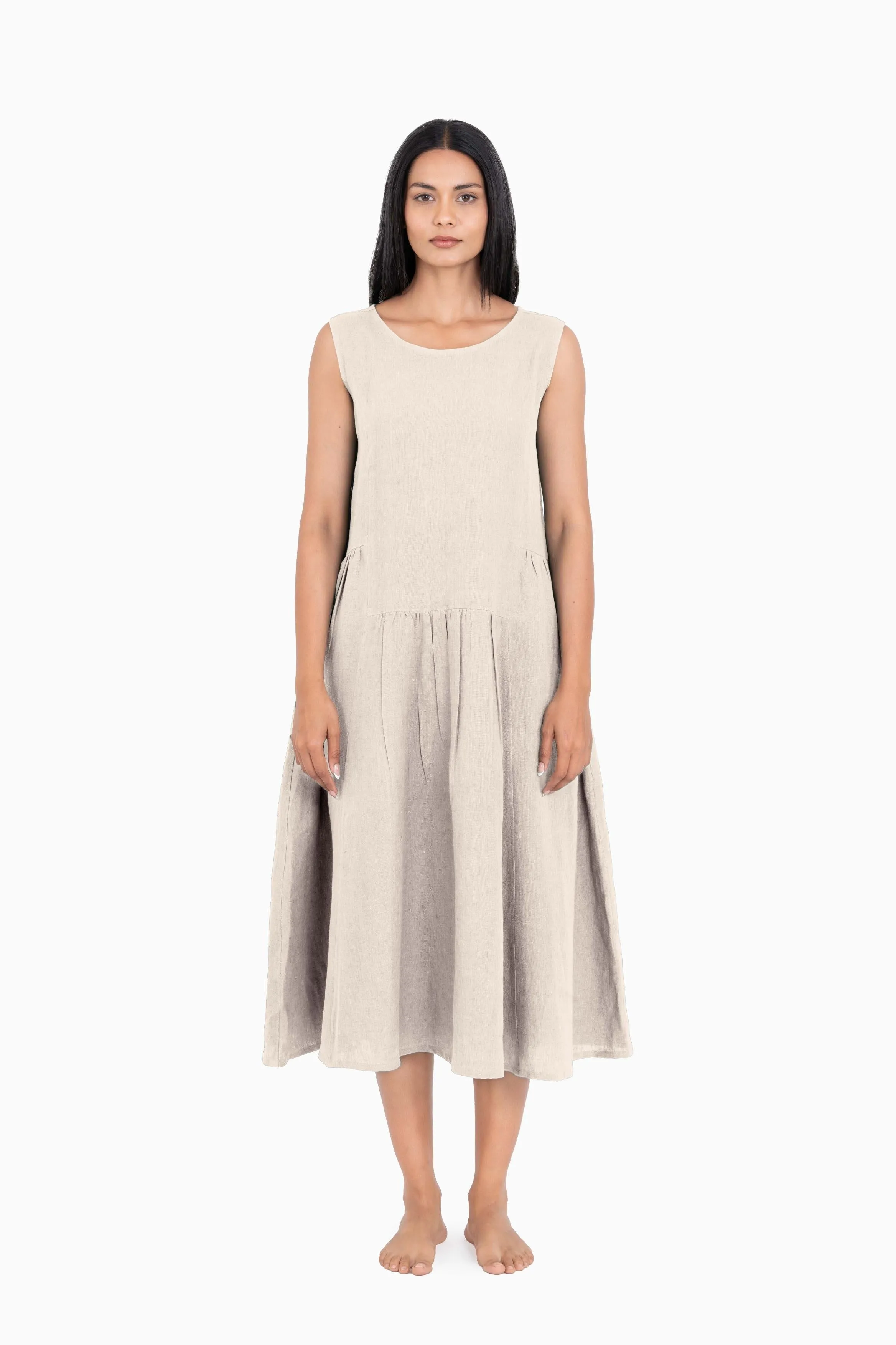 Linen Penelope Dress-Stormy Blue