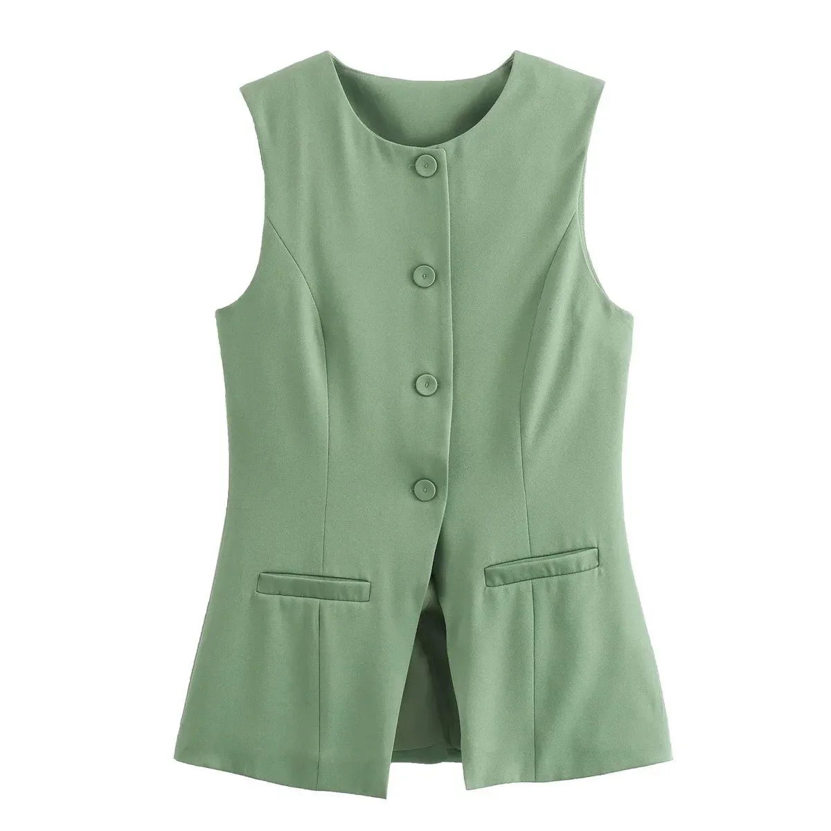 Liora - Sleeveless White Vest