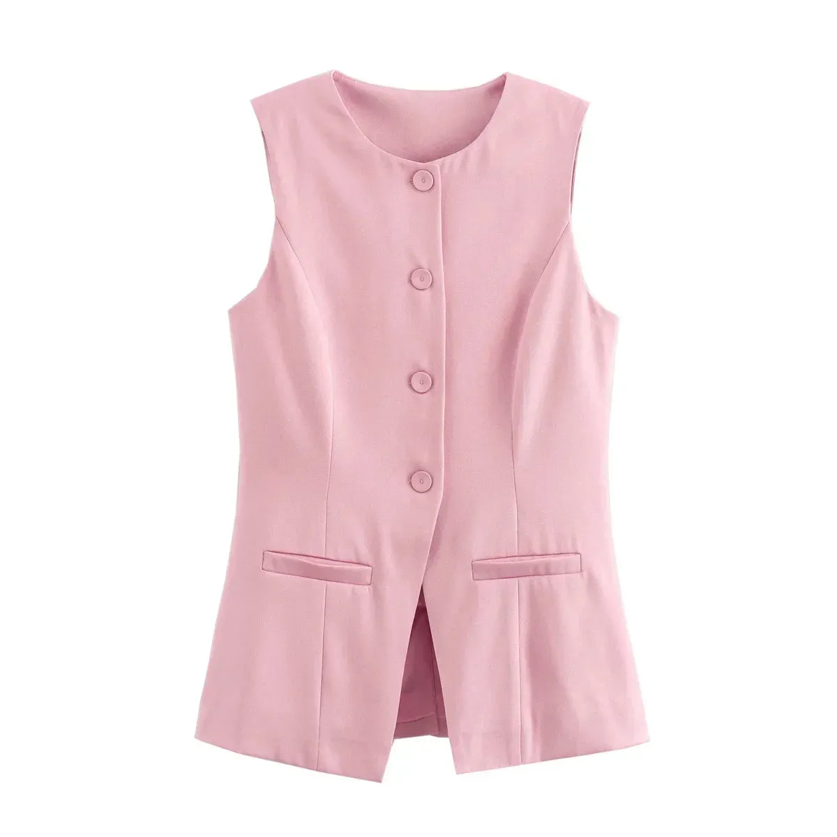 Liora - Sleeveless White Vest