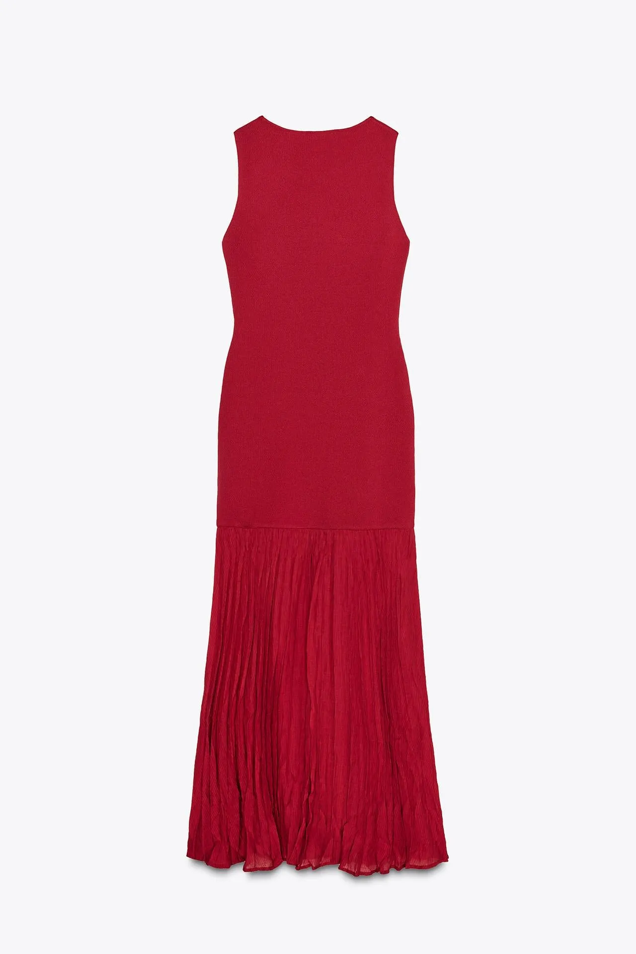 Long combined knit dress