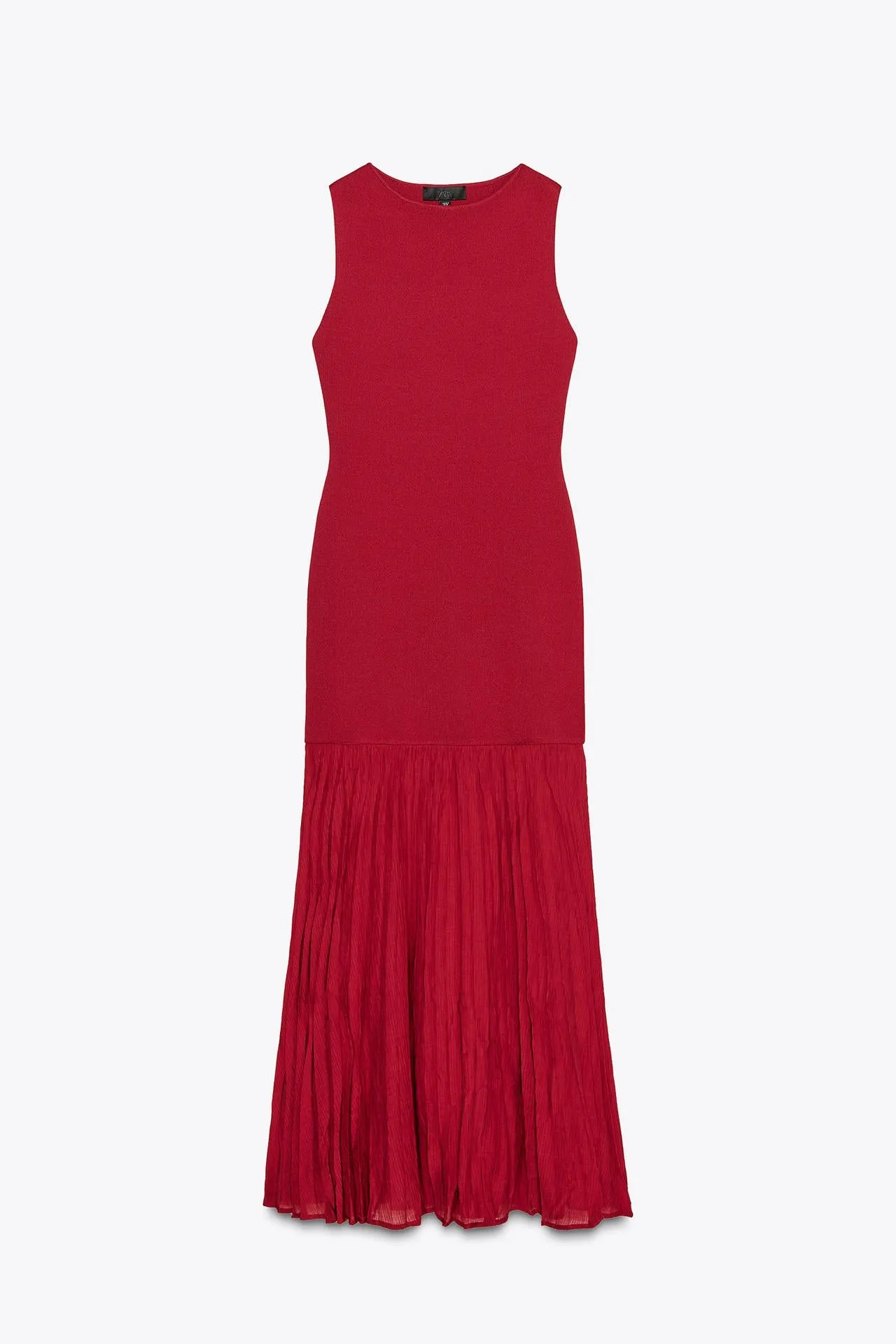 Long combined knit dress