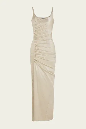Long Lurex Dress in Gold