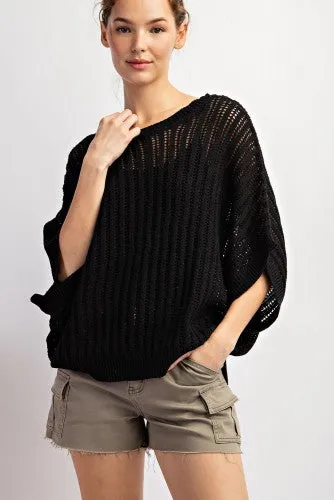 Loose Fit Woven Dolman Top