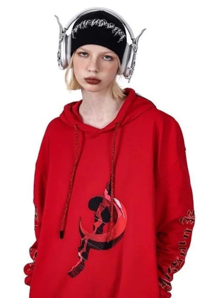 Loose unisex hooded sweatshirt