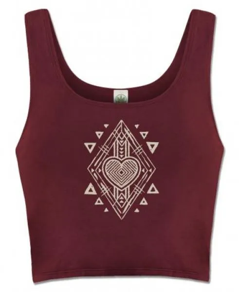 Love Warrior Organic Cropped Tank - Burgundy -