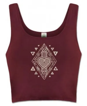 Love Warrior Organic Cropped Tank - Burgundy -