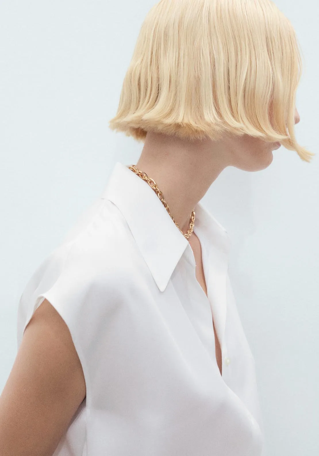 Lyocell Sleeveless Shirt - Beige