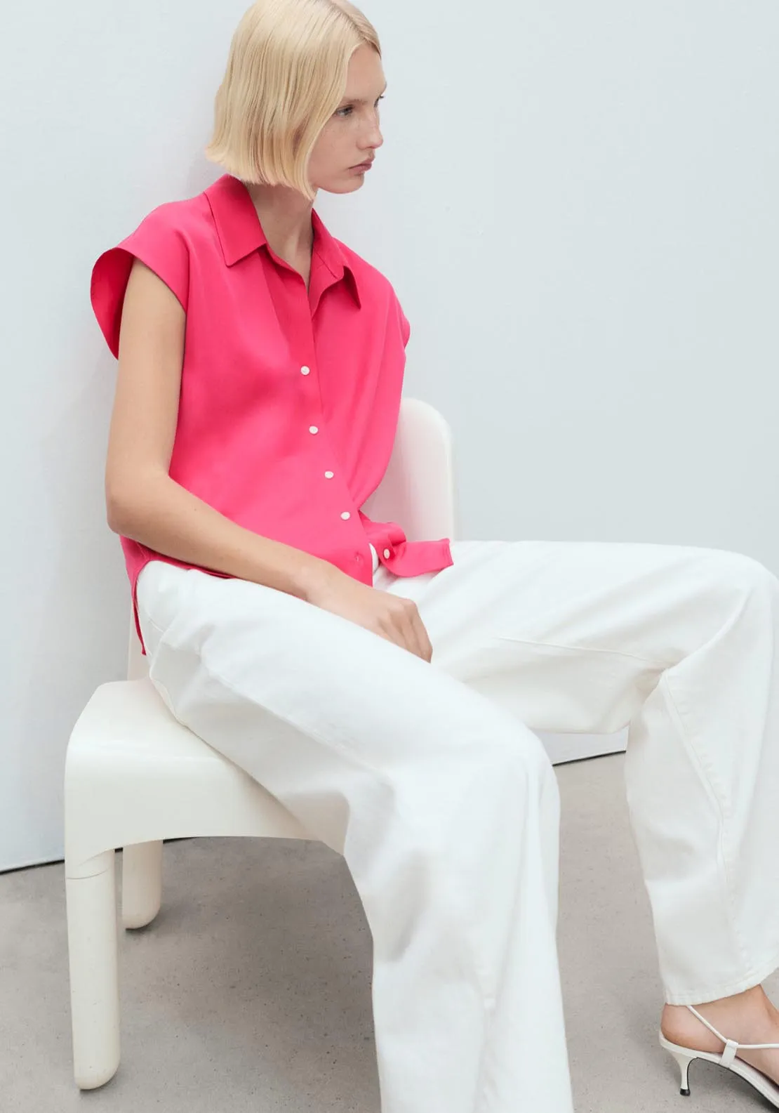 Lyocell Sleeveless Shirt - Medium Red