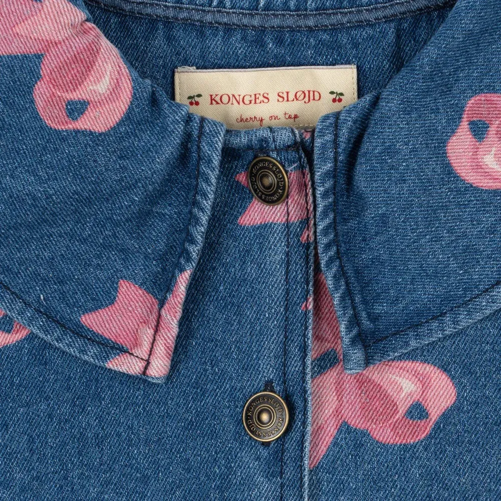 Magot Bow Print Cotton Denim Jacket (Bella Bow)