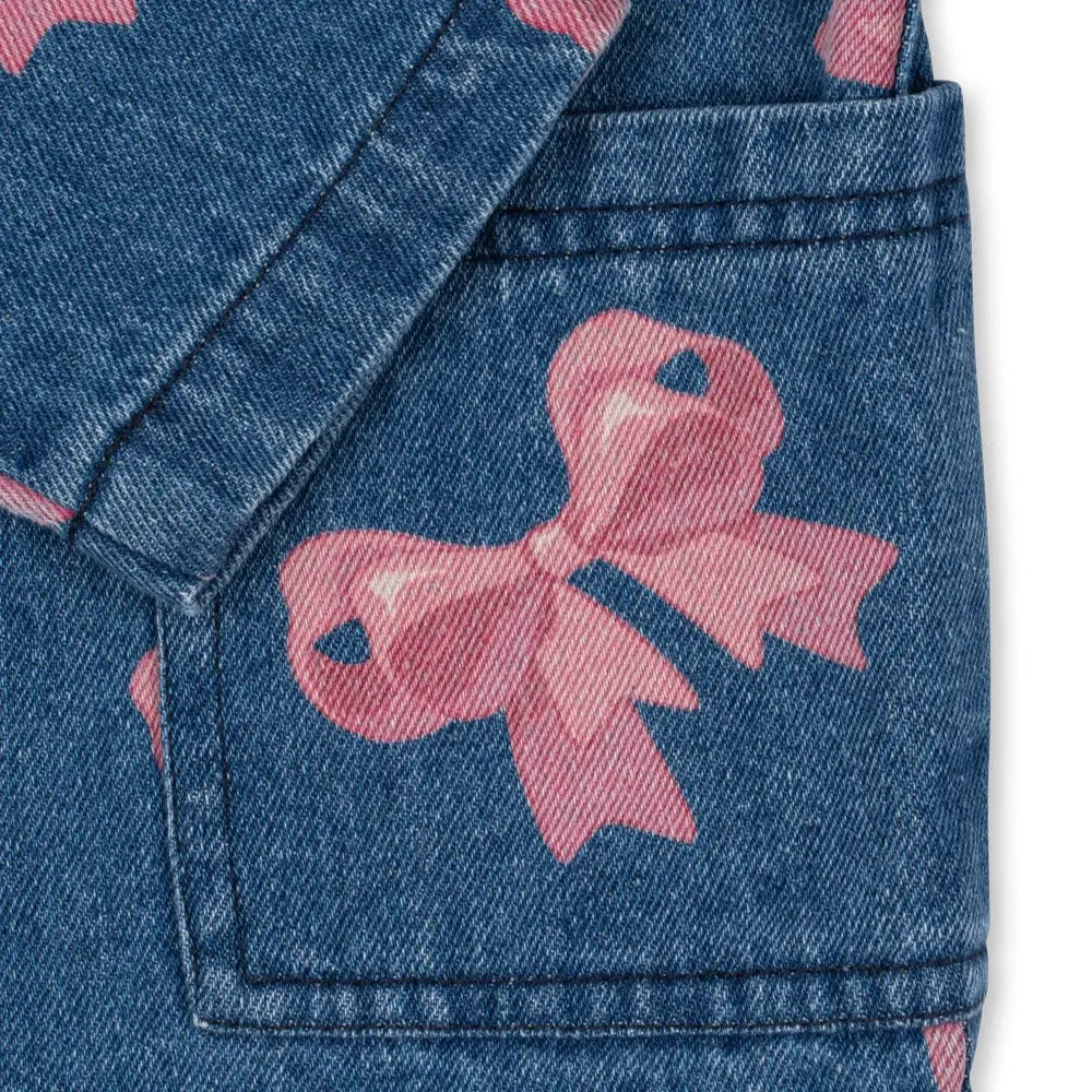 Magot Bow Print Cotton Denim Jacket (Bella Bow)