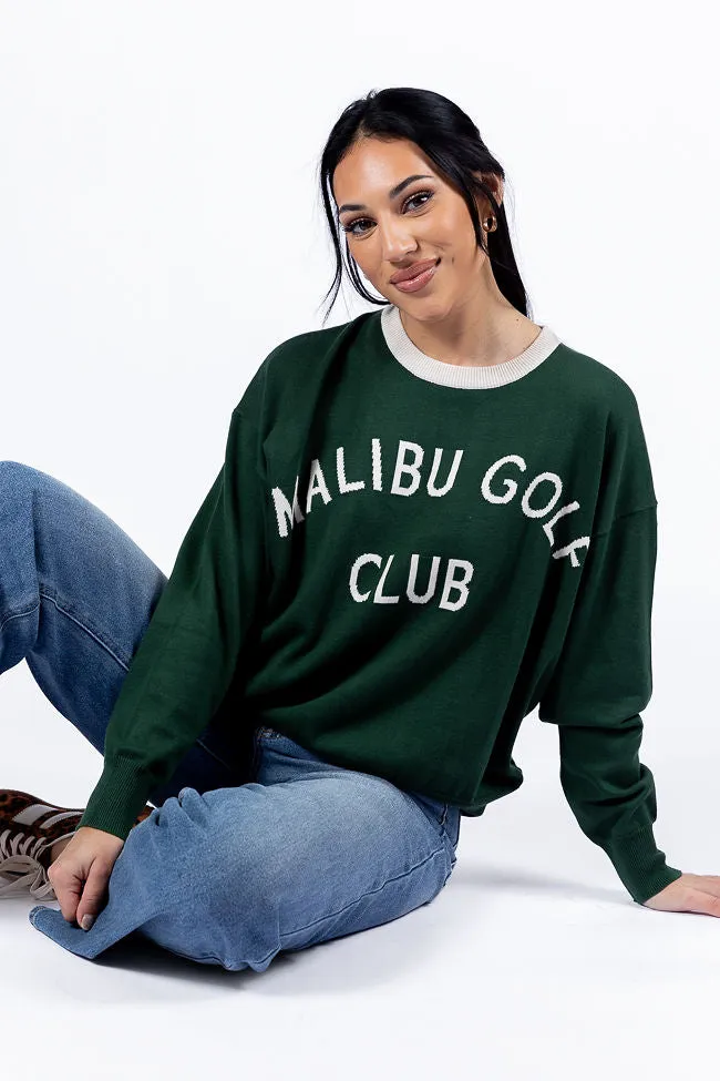 Malibu Golf Club Green Lightweight Sweater SALE