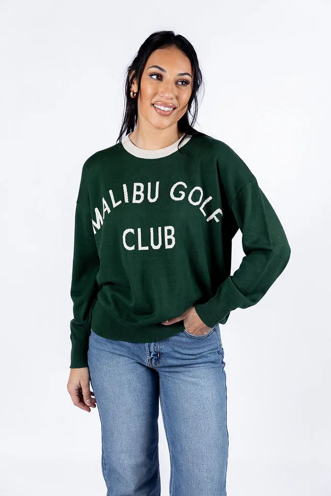 Malibu Golf Club Green Lightweight Sweater SALE