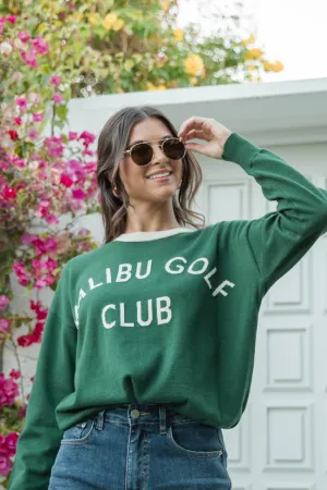 Malibu Golf Club Green Lightweight Sweater SALE