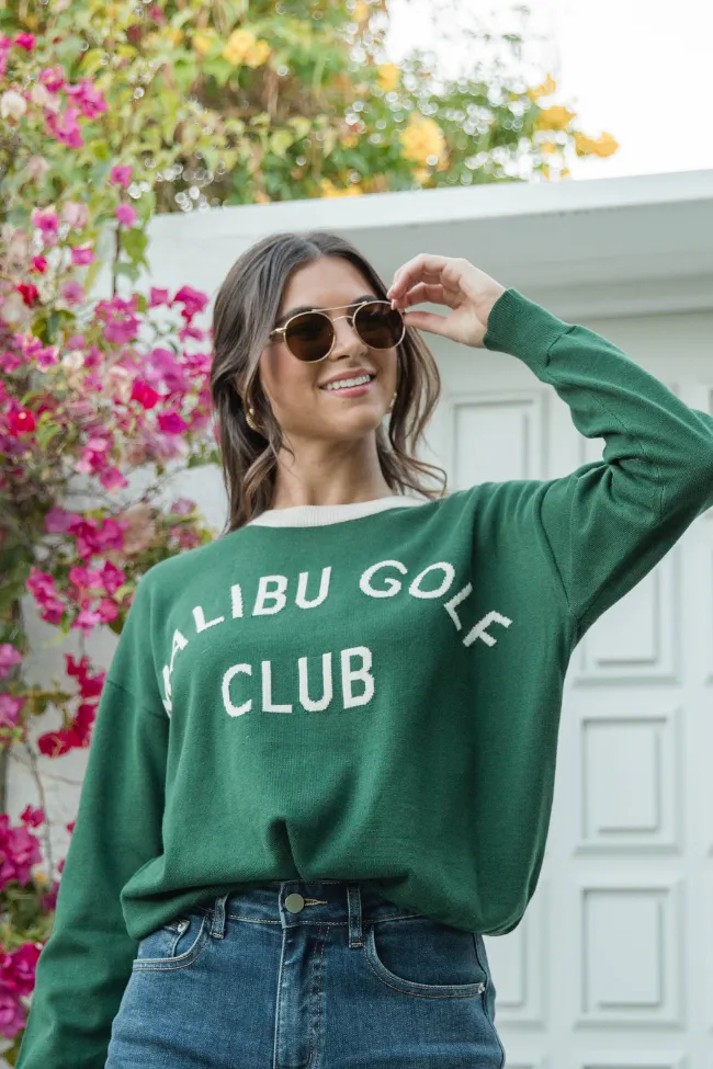 Malibu Golf Club Green Lightweight Sweater SALE