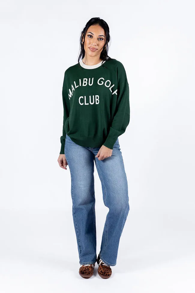 Malibu Golf Club Green Lightweight Sweater SALE
