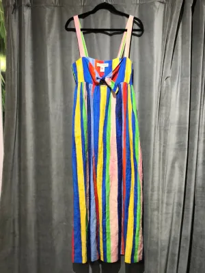 Mara Hoffman Multicolor Striped Front Tie Sleeveless Midi Dress