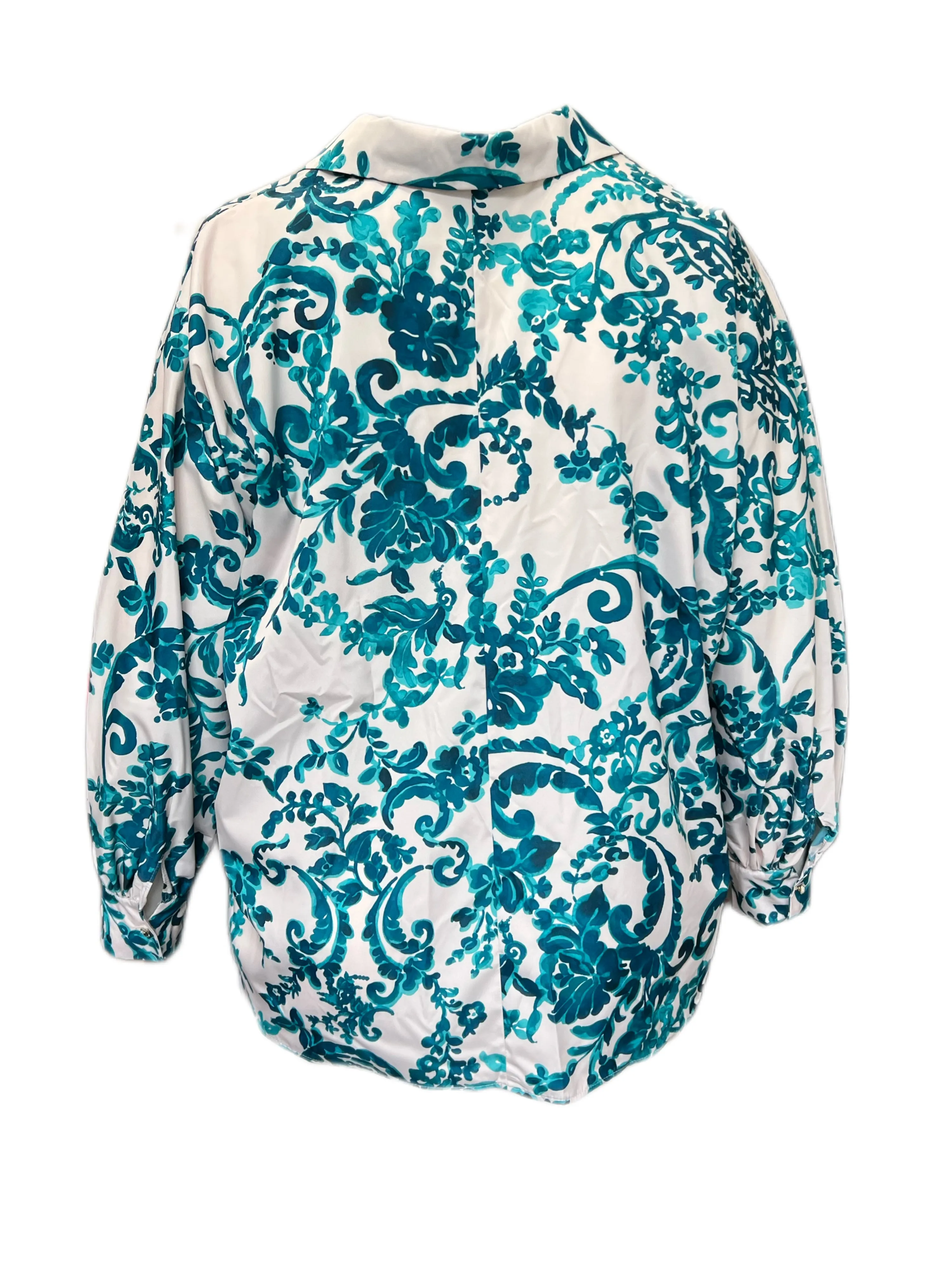 Marina Rinaldi Women's Green Finale Printed Shirt NWT