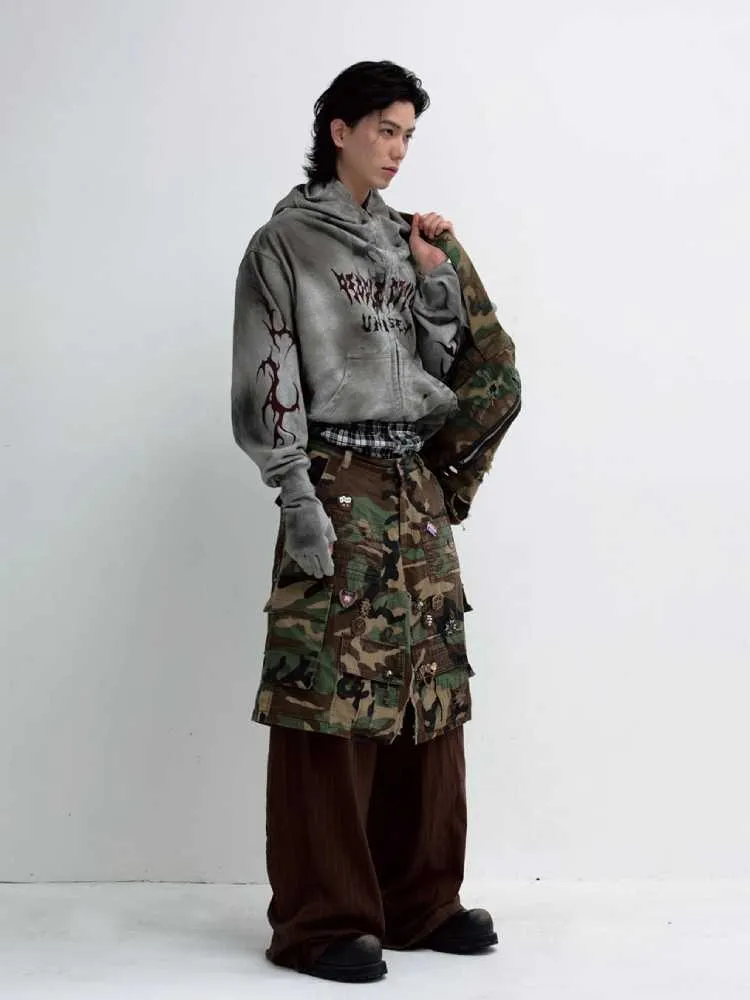 Mask style retro-styled loose jacket