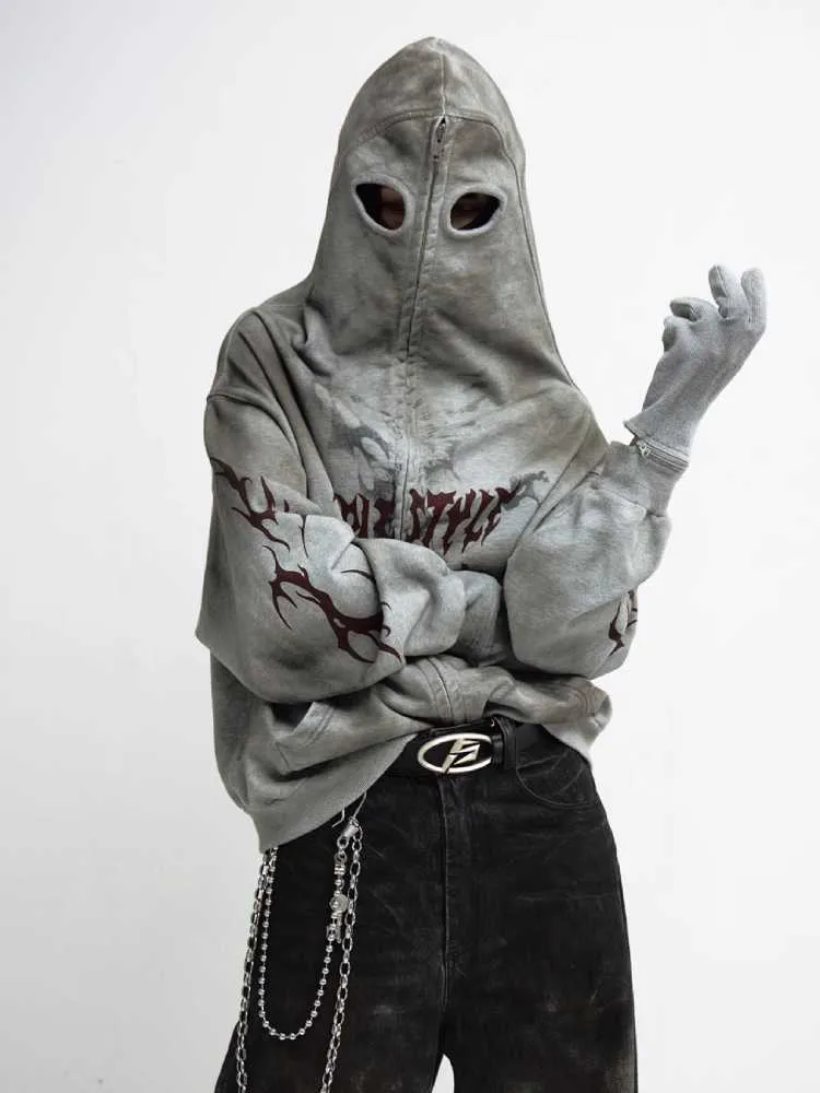Mask style retro-styled loose jacket