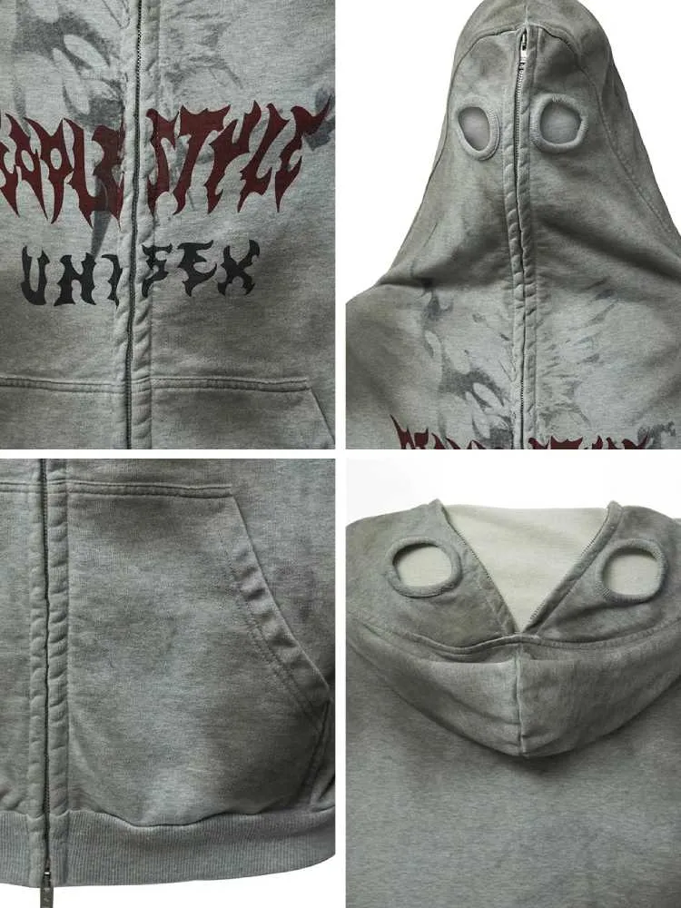 Mask style retro-styled loose jacket
