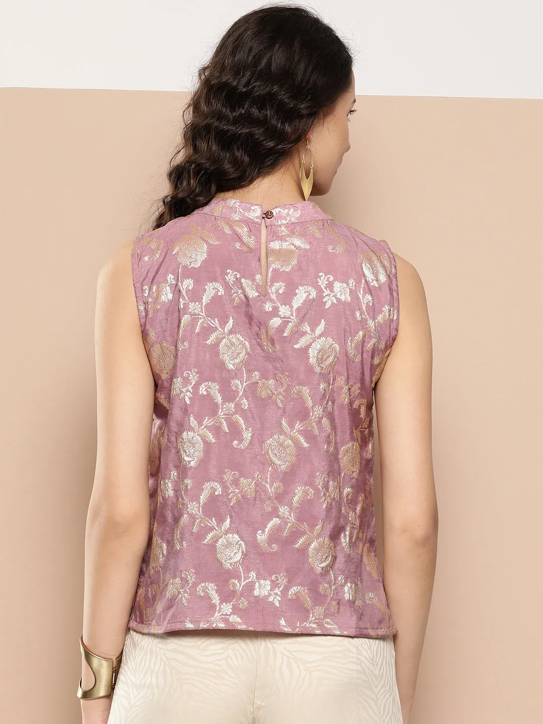 Mauve Brocade Halter Top
