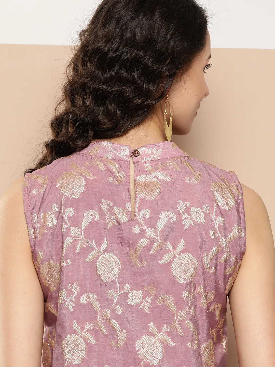 Mauve Brocade Halter Top