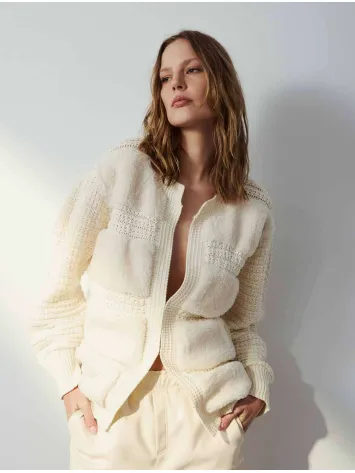 Melissa Nepton Romeo Sweater Jacket in Cream