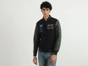 Men Embroidery Stand-up Collar Jacket