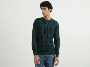 Men Printed Round Neck Sweater
