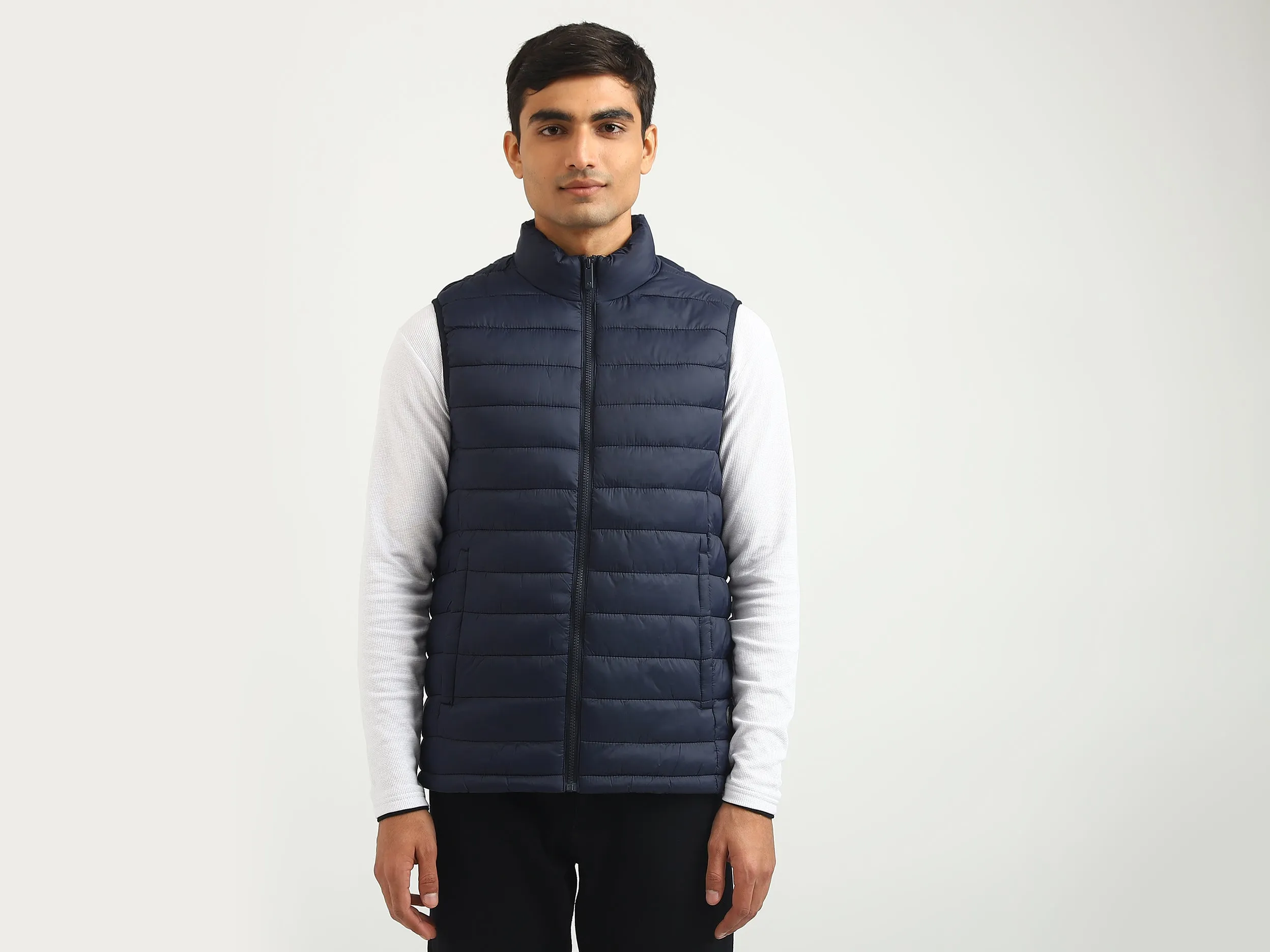 Men Quilted High Neck Jacket