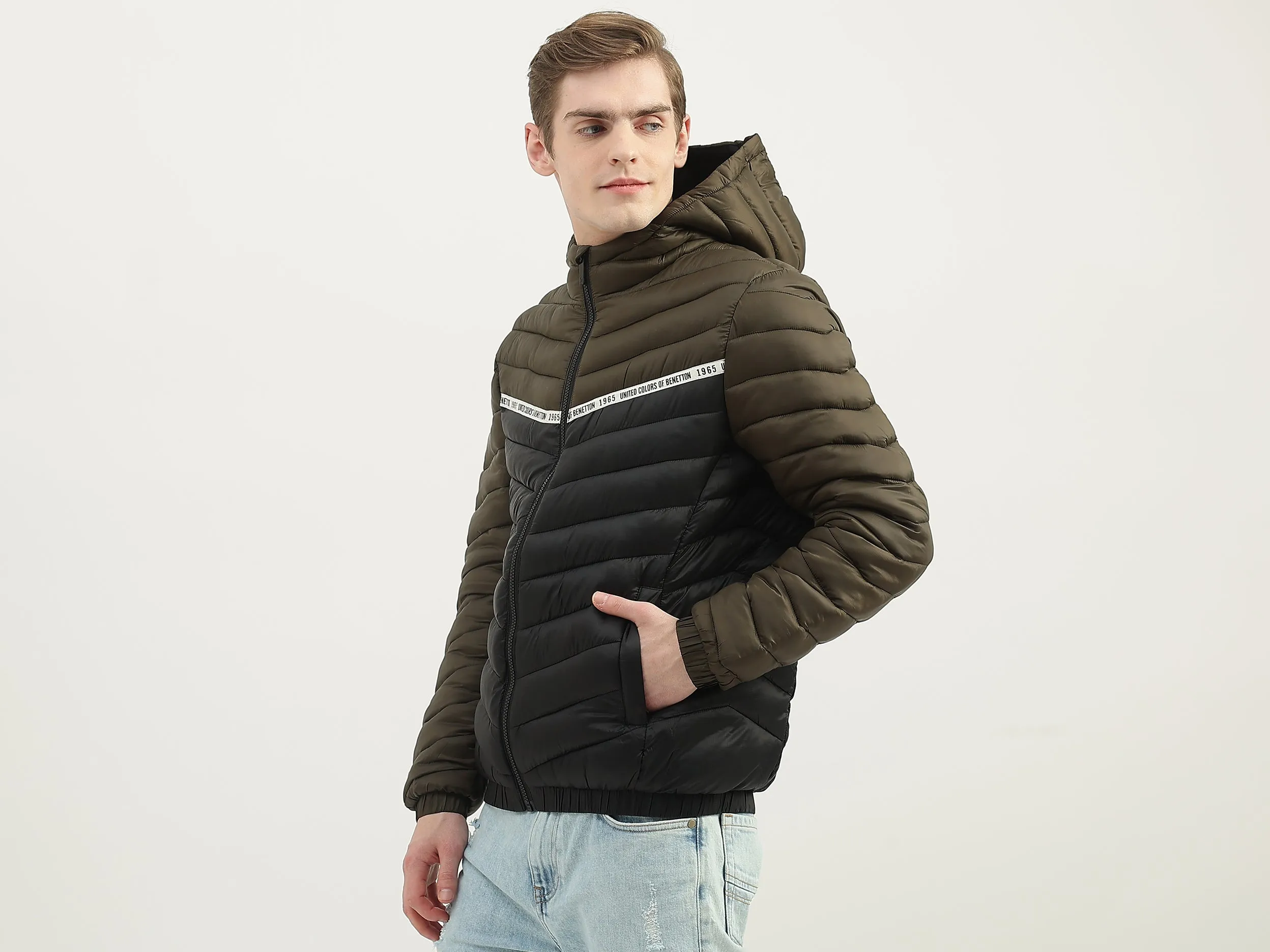 Men Quilted Hood Jacket