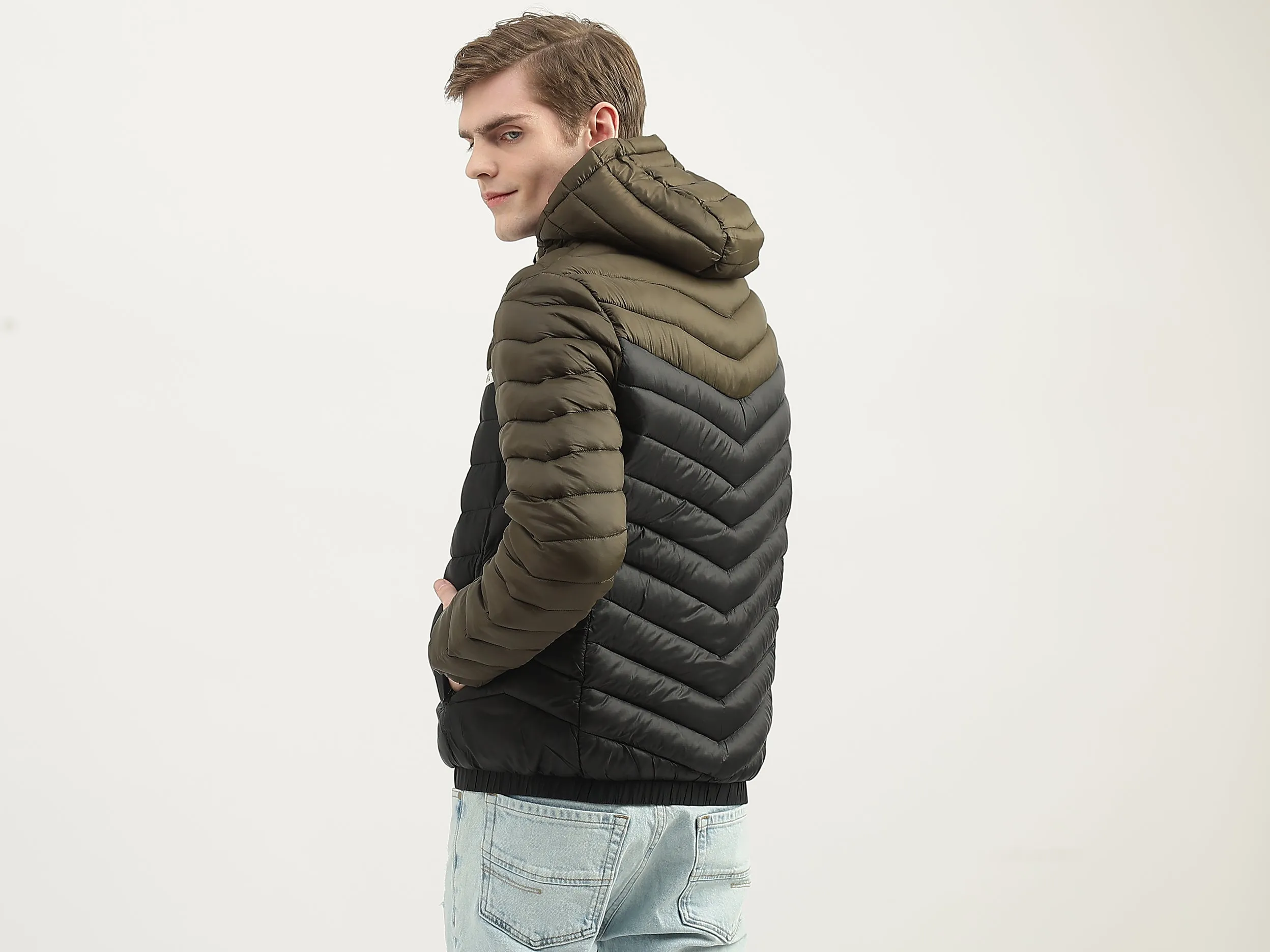 Men Quilted Hood Jacket