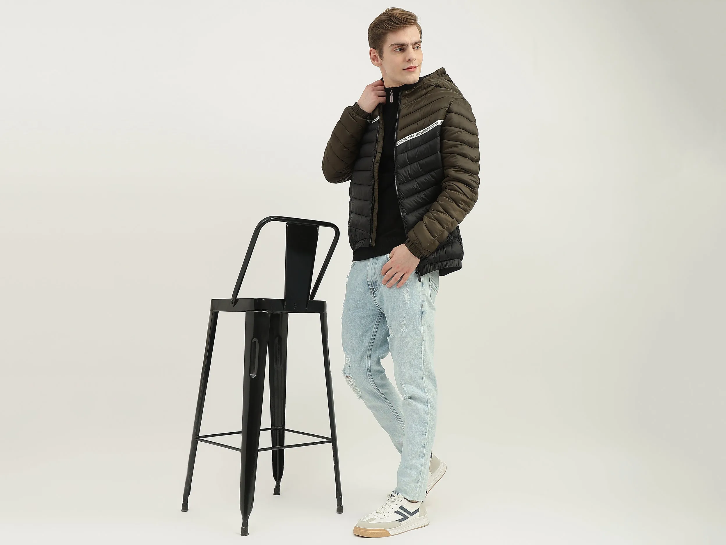 Men Quilted Hood Jacket
