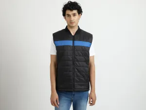 Men Quilted Stand-up Collar Jacket