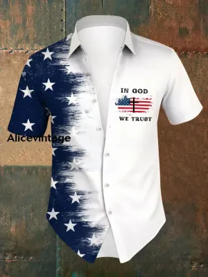 Men's In God We Trust Printed Casual Shirt