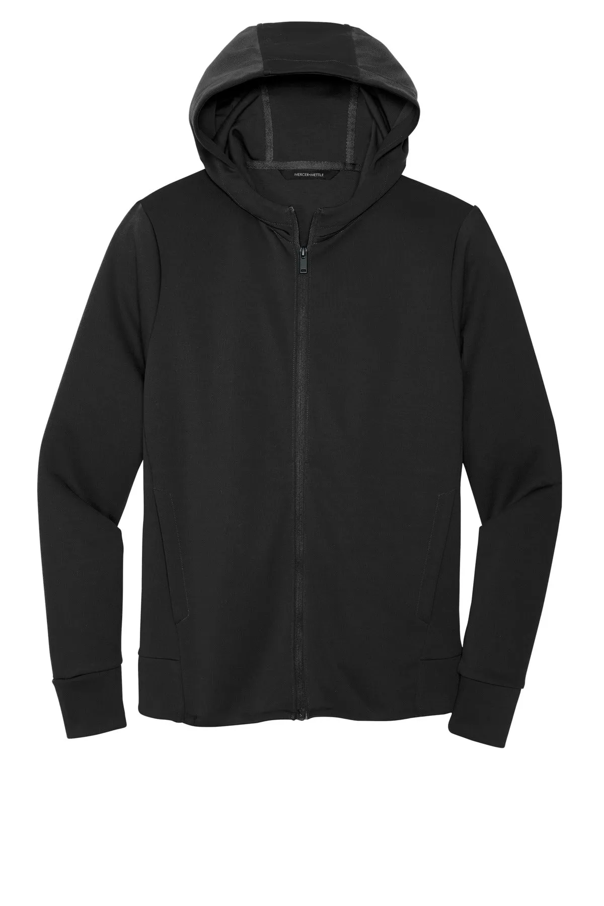 Mercer Mettle Double-Knit Full-Zip Hoodie MM3002 Deep Black