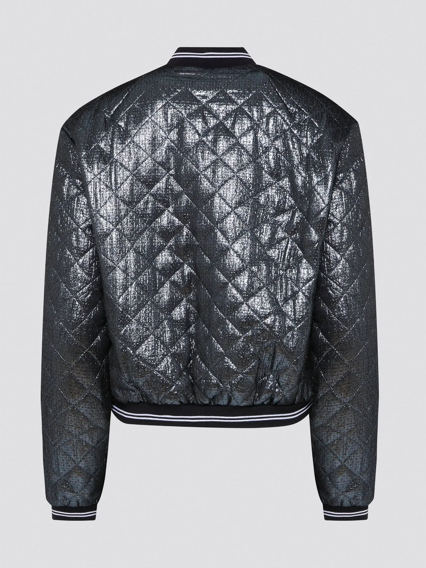 Metallic Quilted Bomber Jacket