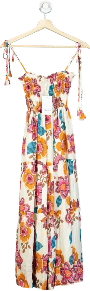 MISA Multicoloured Floral Print Maxi Dress UK XS