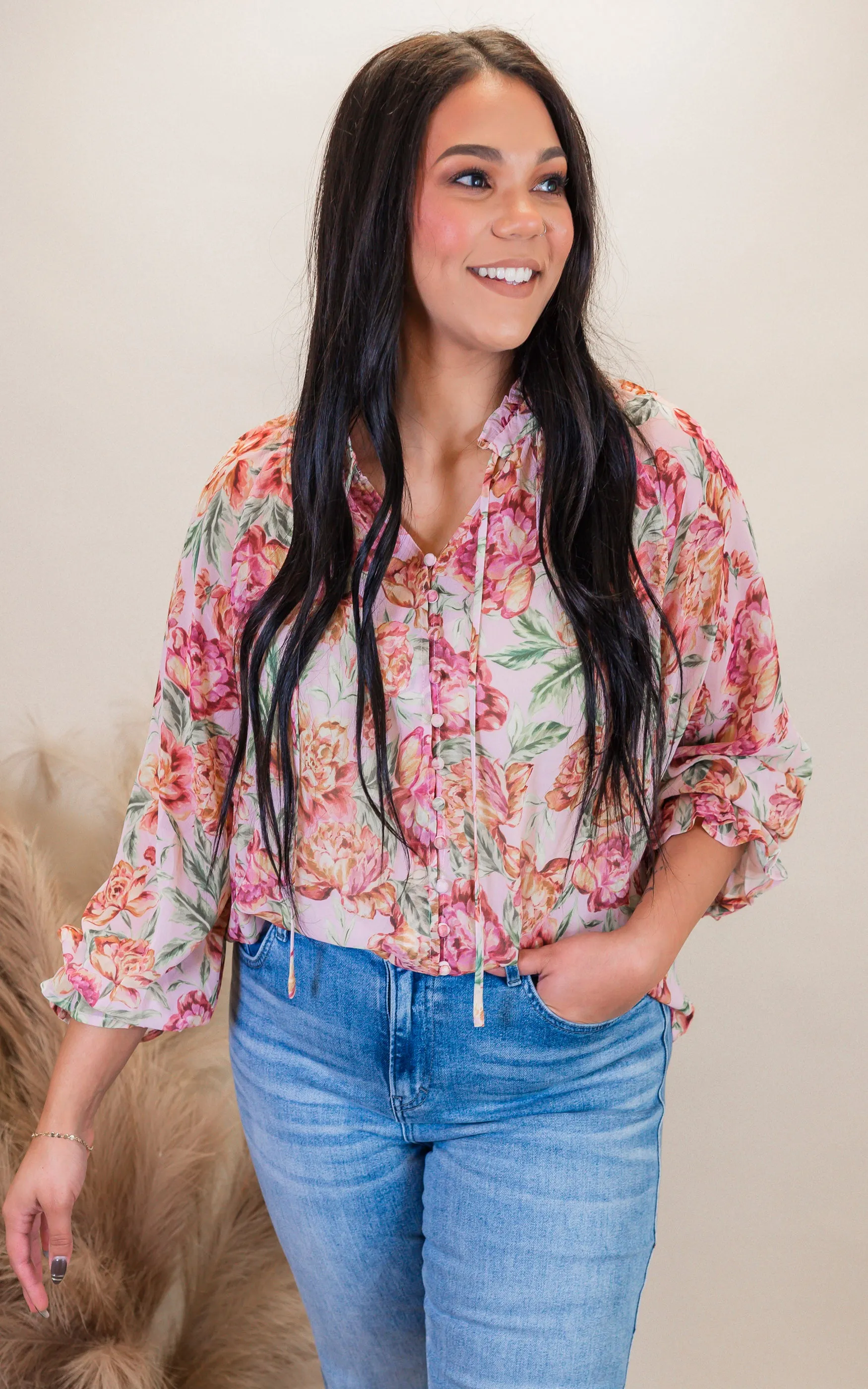 Miss Me Ruffled Collar Blouse