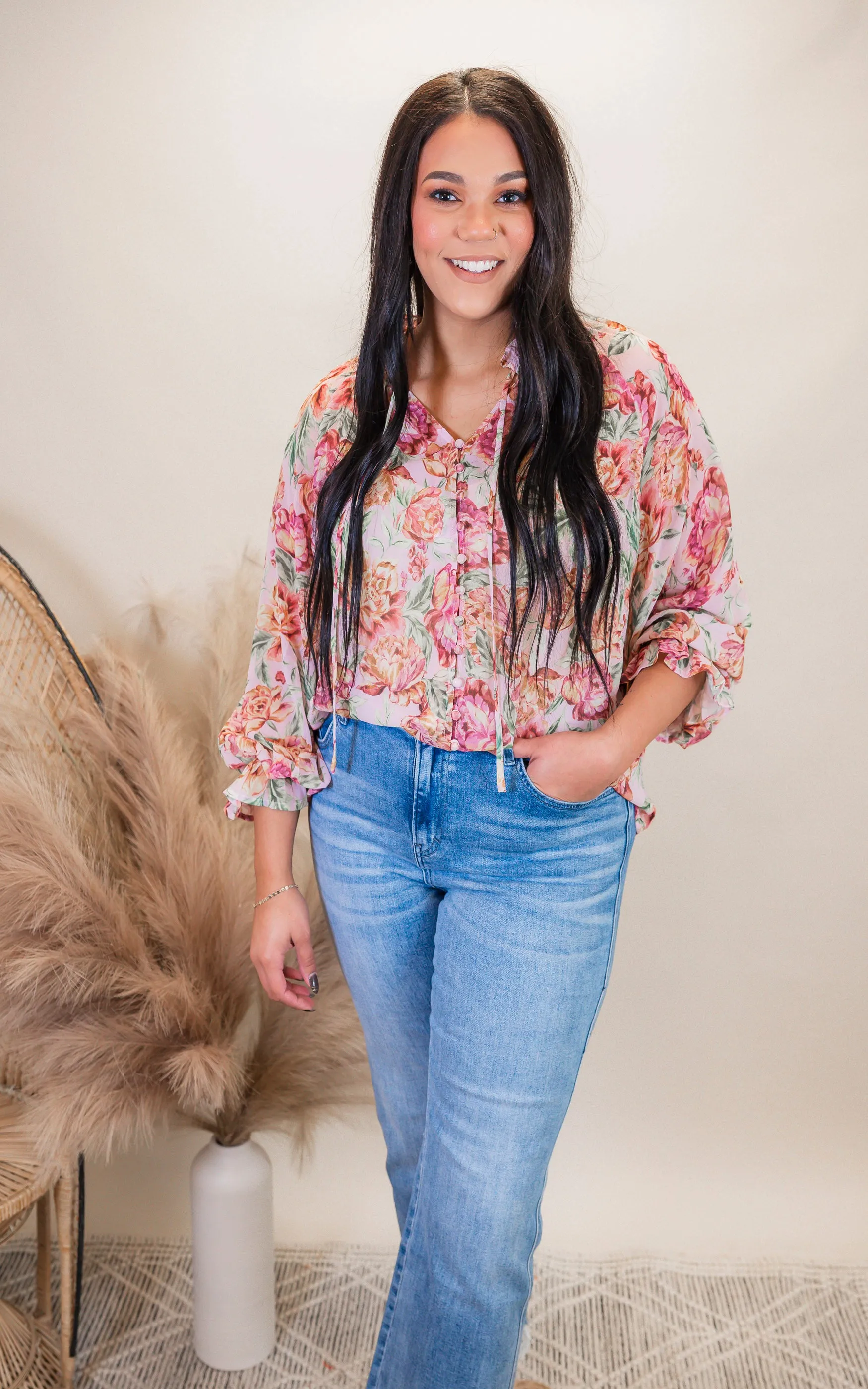 Miss Me Ruffled Collar Blouse